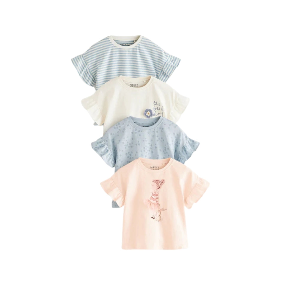 Girls Short Sleeve T-shirt-Pack Of 4